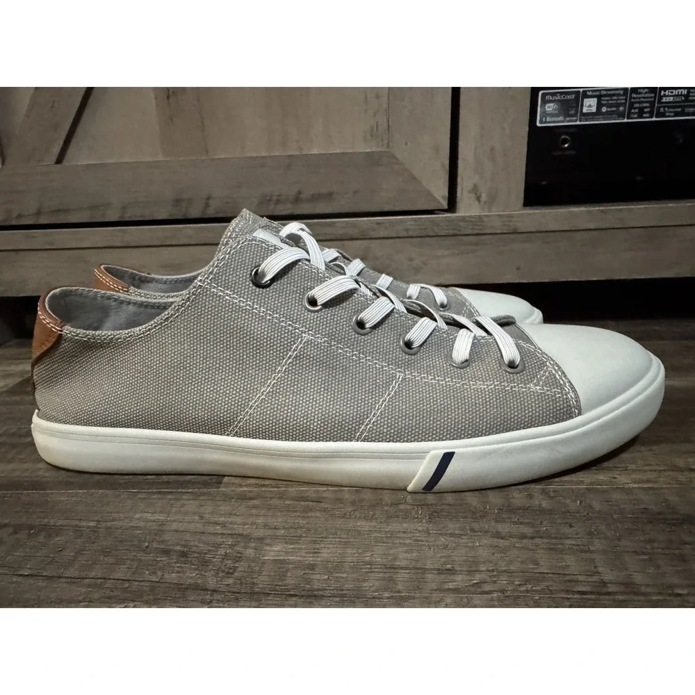 Johnnie-O Sail Away Men's Size 11 M Gray US Shoes Boating Sneaker Stretch Laces